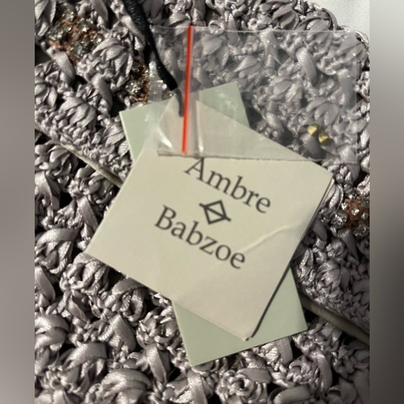 NWT Ambre Babzoe Pearl Woven Wenny Clutch - Picture 3 of 3